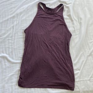 Lululemon cinch back high neck tank in eggplant